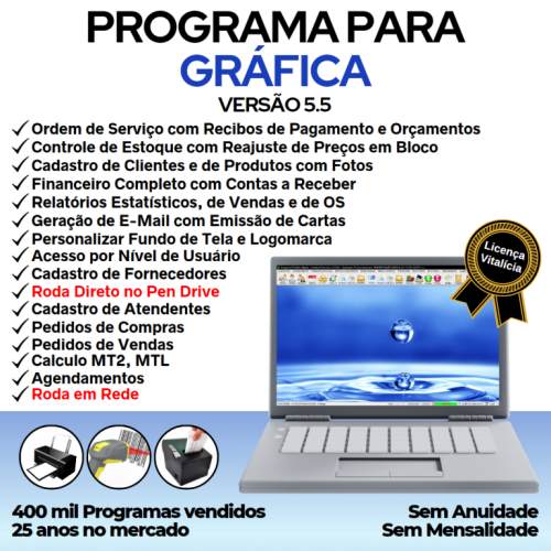 Programa Ordem de Serviço Gráfica Rápida v5.5 Plus - Fpqsystem 657815