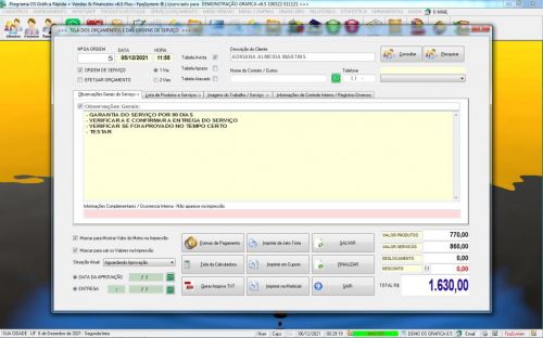 Programa Ordem de Serviço Gráfica Rápida Vendas Estoque Financeiro e Estatística v6.5 Plus Whatsapp - Fpqsystem 600841