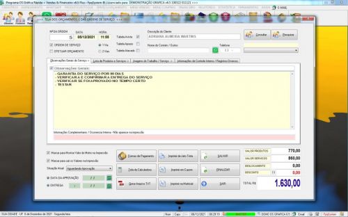 Programa Ordem de Serviço Grafica Rapida Vendas Estoque Financeiro e Estatistica v6.5 Plus Whatsapp 600841