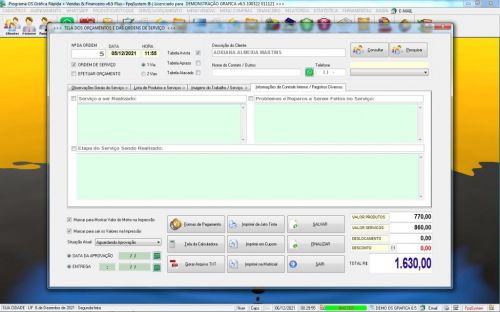 Programa Ordem de Serviço Grafica Rapida Vendas Estoque Financeiro e Estatistica v6.5 Plus Whatsapp 600842