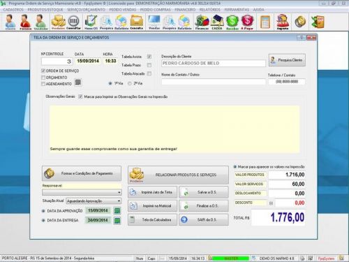 Programa Ordem de Serviço Marmoraria com Vendas e Financeiro v4.8 - Fpqsystem 682790