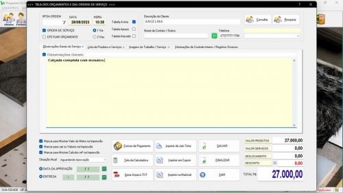 Programa Ordem de Serviço Marmoraria  Vendas  Financeiro v6.8 Whatsapp 682909