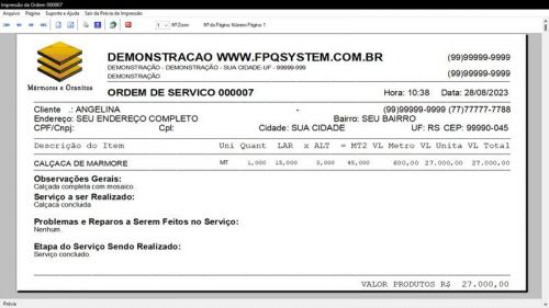 Programa Ordem de Serviço Marmoraria  Vendas  Financeiro v6.8 Whatsapp - Fpqsystem 682911