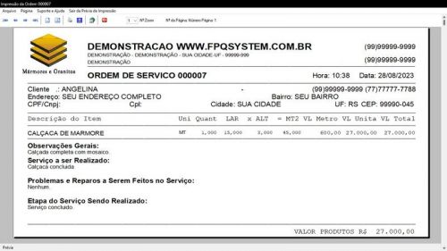 Programa Ordem de Serviço Marmoraria  Vendas  Financeiro v6.8 Whatsapp 682911