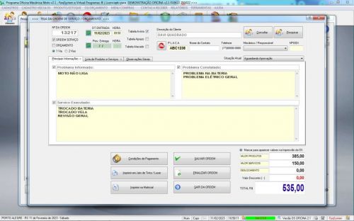 Programa Ordem de Serviço para Oficina Mecânica Moto  Estoque v2.1 - Fpqsystem 645650