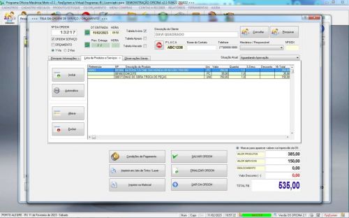 Programa Ordem de Serviço para Oficina Mecânica Moto Estoque v2.1 - Fpqsystem 645651