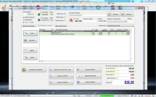 Programa Ordem de Serviço para Oficina Mecânica Moto Vendas Estoque v3.1 - Fpqsystem 645670