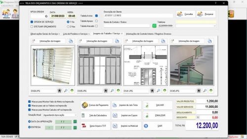 Programa Ordem de Serviço Serralheria  Vendas  Financeiro v6.3 Whatsapp 682454