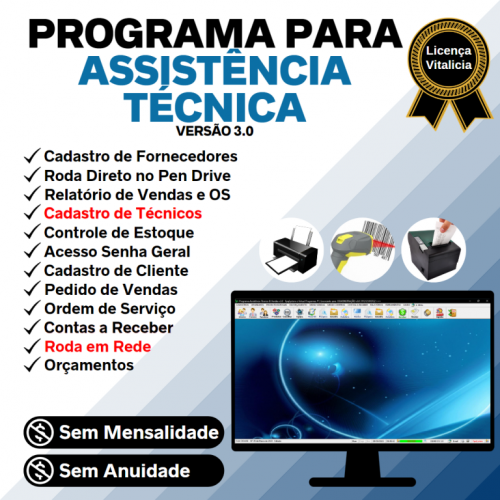 Programa Os Assistência Técnica com Vendas v3.0 - Fpqsystem 718581