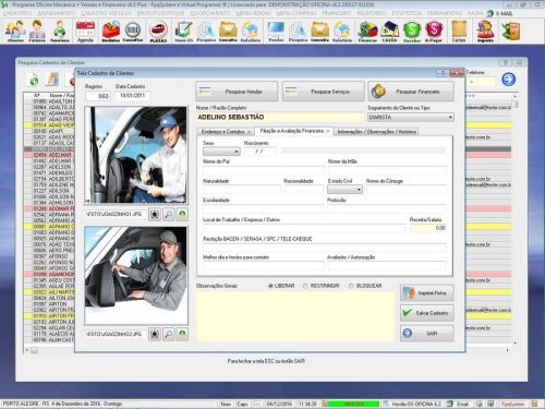 Programa Os Oficina Mecânica Caminhão com Check List Vendas Estoque e Financeiro v6.2 Plus  - Fpqsystem 654993