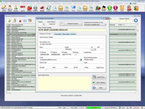 Programa Os Oficina Mecânica Caminhão com Check List Vendas Estoque e Financeiro v6.2 Plus  - Fpqsystem 654995