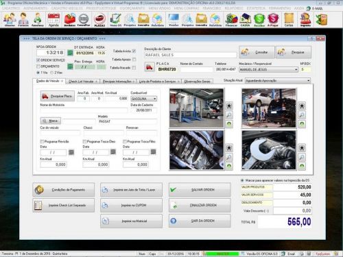 Programa Os Oficina Mecânica com Check List Vendas Estoque e Financeiro v6.0 Plus  - Fpqsystem 654747