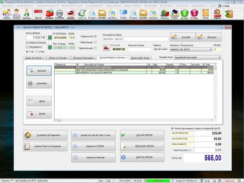 Programa Os Oficina Mecânica com Check List Vendas Estoque e Financeiro v6.0 Plus Whatsapp - Fpqsystem 610439