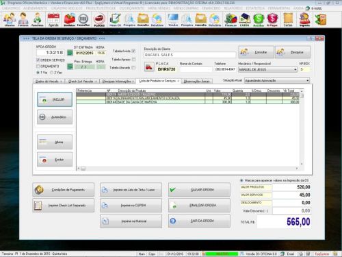 Programa Os Oficina Mecânica com Check List Vendas Estoque e Financeiro v6.0 Plus  Whatsapp 610439