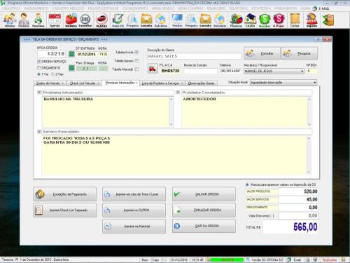 Programa Os Oficina Mecânica com Check List Vendas Estoque e Financeiro v6.0 Plus  Whatsapp 610440