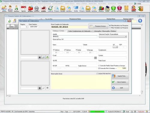 Programa Os Oficina Mecânica Moto com Check List Vendas Estoque e Financeiro v6.1 Plus - Fpqsystem 654873