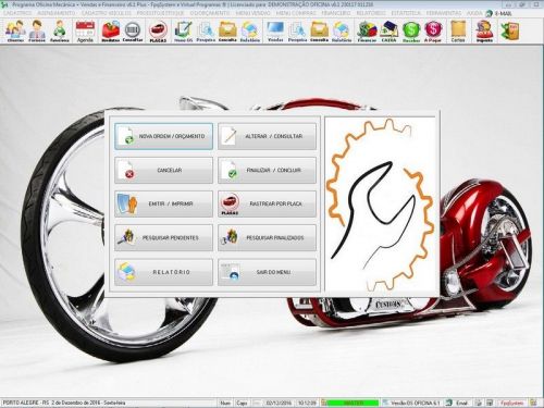 Programa Os Oficina Mecânica Moto com Check List Vendas Estoque e Financeiro v6.1 Plus - Fpqsystem 654882