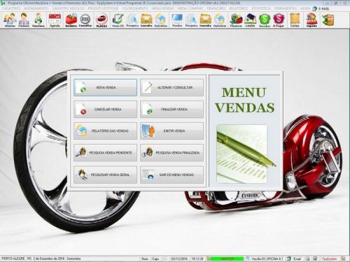 Programa Os Oficina Mecânica Moto com Check List Vendas Estoque e Financeiro v6.1 Plus - Fpqsystem 654887