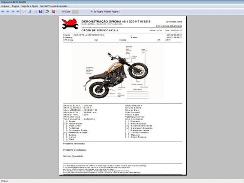 Programa Os Oficina Mecânica Moto com Check List Vendas Estoque e Financeiro v6.1 Plus  Whatsapp 610394
