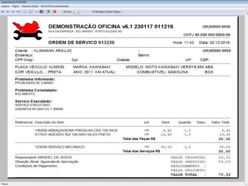 Programa Os Oficina Mecânica Moto com Check List Vendas Estoque e Financeiro v6.1 Plus Whatsapp - Fpqsystem 610398