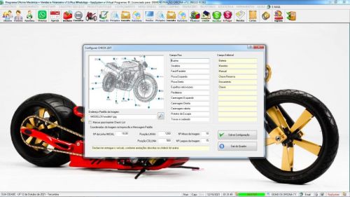 Programa Os Oficina Mecânica Moto com Check List Vendas Estoque e Financeiro v7.1 Plus  Whatsapp via Os 610417