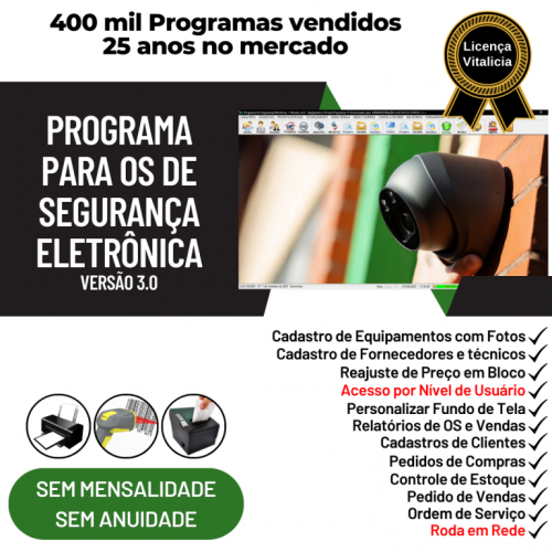 Programa Os Segurança Eletrônica  Vendas e Estoque v3.0 681616