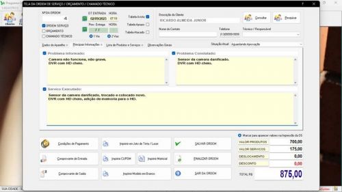 Programa Os Segurança Eletrônica  Vendas e Estoque v3.0 681628