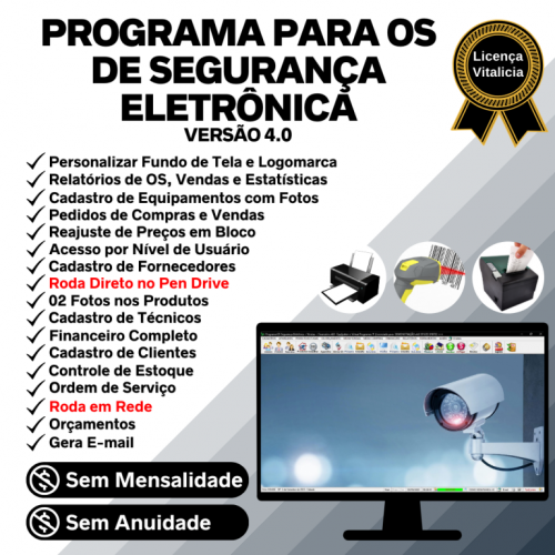 Programa Os Segurança Eletrônica  Vendas  Estoque e Financeiro v4.0 681676