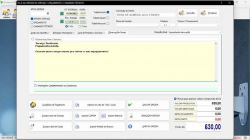 Programa Os Segurança Eletrônica  Vendas  Estoque e Financeiro v4.0 - Fpqsystem 681690