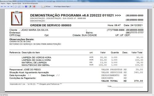 Programa Os Serviços de Limpeza e Higienização com Vendas Financeiro e Estatística v6.6 Plus - Fpqsystem 657221