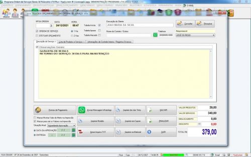 Programa Os Serviços Gerais com Vendas Financeiro e Estatistica v7.6 Plus  Whatsapp 600822