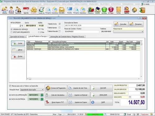 Programa Os Serviços Gerais com Vendas Financeiro e Estatísticas v5.6 Plus - Fpqsystem 664748