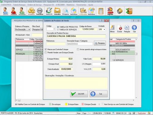 Programa Os Serviços Gerais Orçamentos e Relatórios v2.6 - Fpqsystem 656867