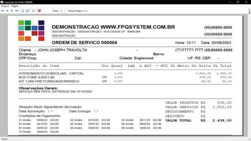 Programa Os Vidraçaria e Esquadria  Vendas  Financeiro v6.7 Plus Whatsapp 682676