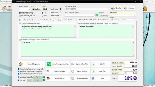 Programa Os Vidraçaria e Esquadria  Vendas  Financeiro v7.7 Plus Whatsapp - Fpqsystem 682742
