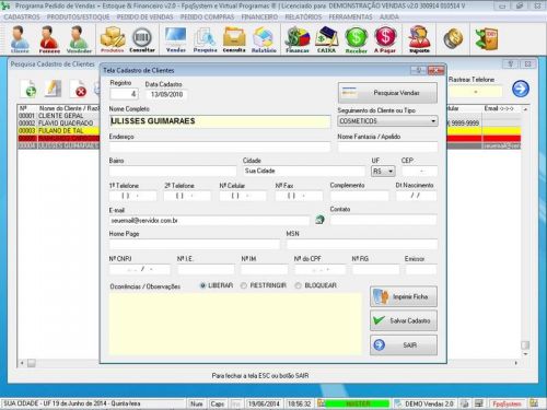 Programa para Auto Peças com Controle de Estoque Pedido de Vendas e Financeiro v2.0 - Fpqsystem 655667