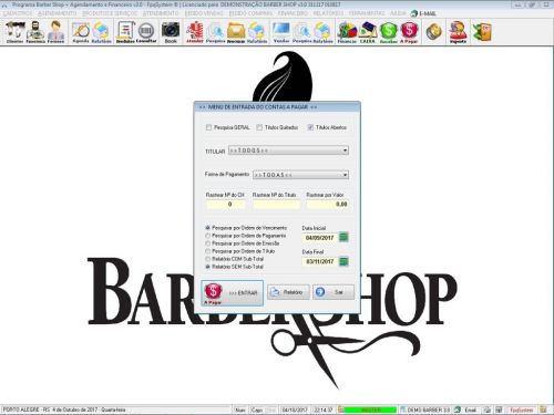 Programa para Barbearia Barbershop Agendamento Vendas e Financeiro v3.0 - Fpqsystem 409007
