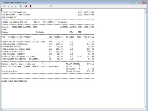 Programa para Bijuterias e Acessórios com Controle de Estoque Pedido de Vendas v1.0 - Fpqsystem 653193