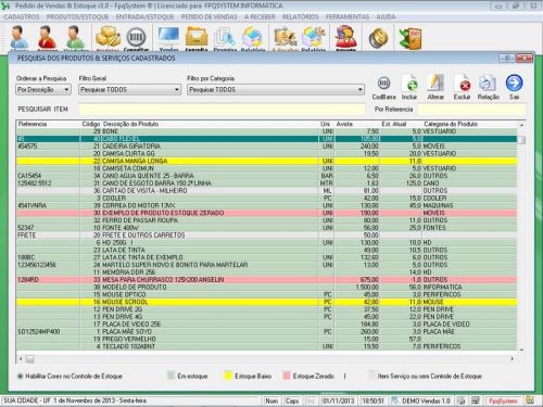 Programa para Bijuterias e Acessórios com Controle de Estoque Pedido de Vendas v1.0 - Fpqsystem 653197