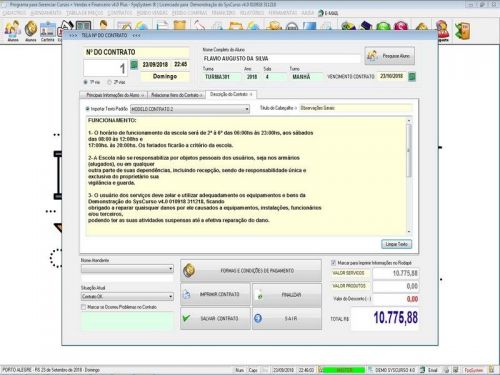 Programa para Cursos com Agendamento Contrato Financeiro e Vendas v4.0 Plus - Fpqsystem 453565