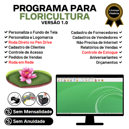 Programa para Floricultura com Controle de Estoque e Pedido de Vendas v1.0 - Fpqsystem 653623