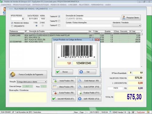 Programa para Floricultura com Controle de Estoque e Pedido de Vendas v1.0 - Fpqsystem 653627