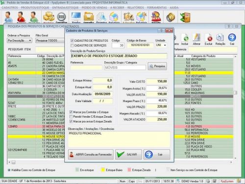 Programa para Floricultura com Controle de Estoque e Pedido de Vendas v1.0 - Fpqsystem 653638