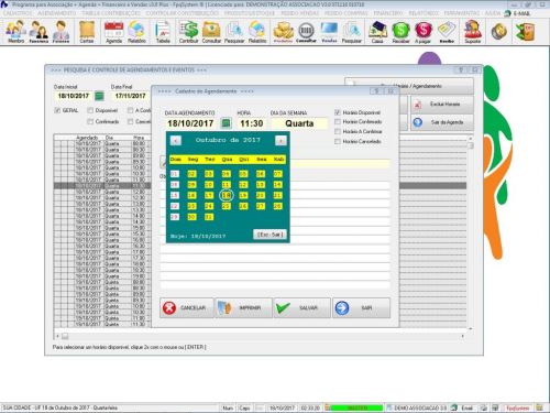 Programa para Gerenciar Associação Agendamento  Vendas e Financeiro v3.0 Plus Fpqsystem 604109