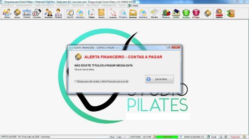 Programa para Gerenciar Studio de Pilates com Agendamento  Financeiro v3.0 Plus - Fpqsystem 580008