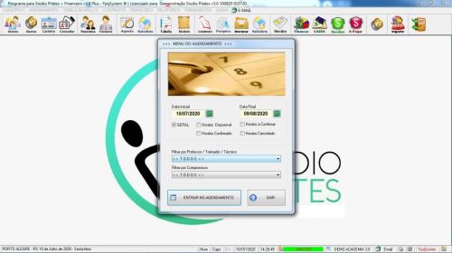 Programa para Gerenciar Studio de Pilates com Agendamento Financeiro v3.0 Plus - Fpqsystem 580021