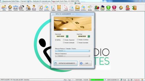 Programa para Gerenciar Studio de Pilates com Agendamento  Financeiro v3.0 Plus - Fpqsystem 580021