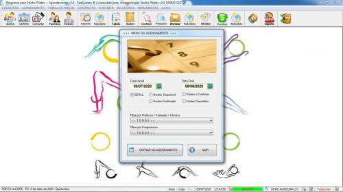 Programa para Gerenciar Studio de Pilates com Agendamento v2.0 - Fpqsystem 580000