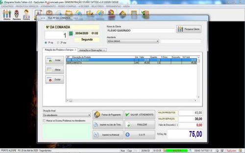 Programa para Gerenciar Studio Tatoo  Atendimento v1.0 - Fpqsystem 598168