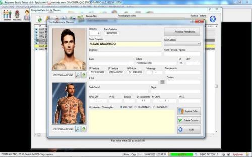 Programa para Gerenciar Studio Tatoo  Atendimento v1.0 - Fpqsystem 598169